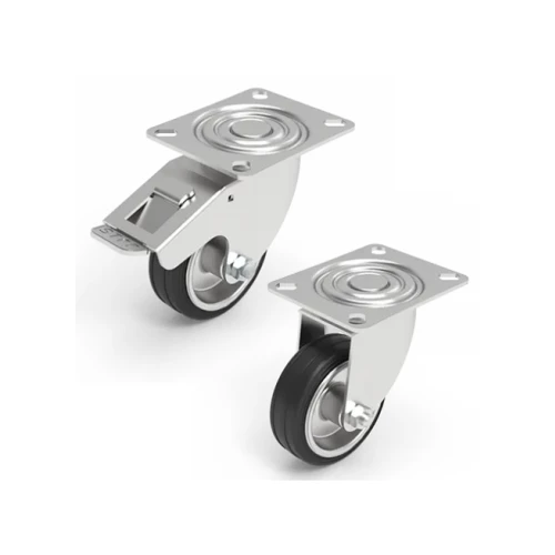 Caster wheels with flange