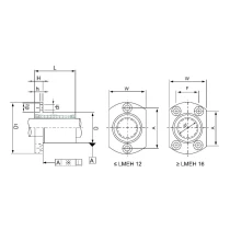 ECONOMY linear bearing LMEH 12 UU, size 12x22x32 mm -2 | Tuli-shop.com