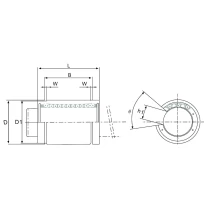 ECONOMY linear bearing LME 16 UU-OP, size 16x26x36 mm -2 | Tuli-shop.com