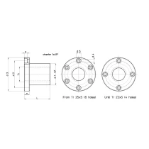 TR 16x4 R trapezoidal nut FCS (plastic, flanged), CONTI -2 | Tuli-shop.com
