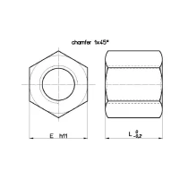 TR 10x3 R trapezoidal nut MES (steel, hexagonal), CONTI -2 | Tuli-shop.com