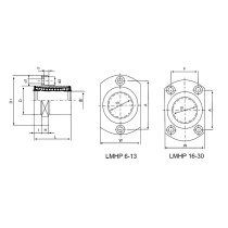 ECONOMY linear bearing LMHP 30 UU, size 30x45x64 mm -2 | Tuli-shop.com