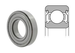 Ball bearing with sheet metal shield